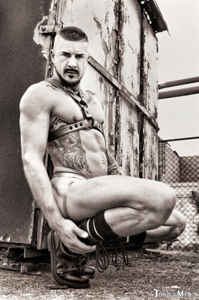 dolf dietrich, gay, nude, porn, black and white, portrait, leather, muscle, daddy, pig
